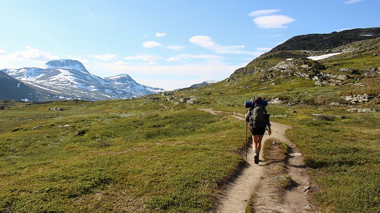 Vandrare i fjället.