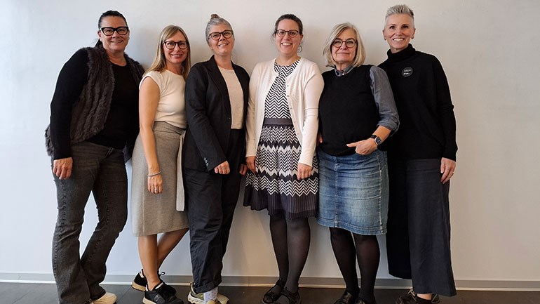 Gruppbild: Katrin Hersvall, Karolina Rosenqvist, Sara Kjellberg, Pernilla Fröjdh, Lotta Wogensen, Pernilla Tejera.