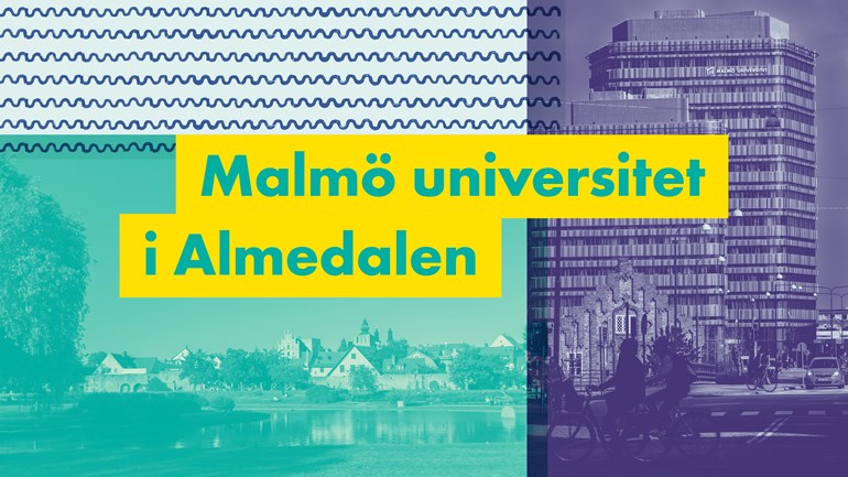 Dekortativ bild. Malmö universitet i Almedalen.